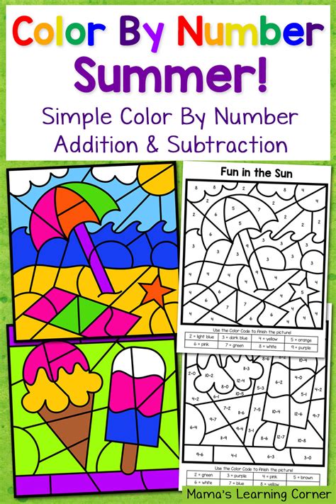 color  number summer printable printable word searches