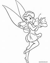 Coloring Pages Rosetta Fairy Printable Disneyclips Fairies Disney Holding Flower sketch template
