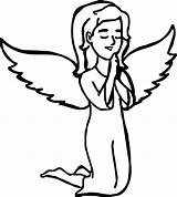 Coloring Praying Knees Her Tangel Wecoloringpage Angel Pages sketch template