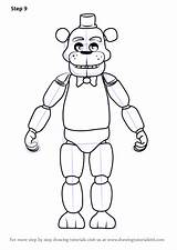 Freddy Fazbear Freddys Colorare Dibujar Tutorials Bonnie Drawingtutorials101 Withered Ausmalbilder Animatronic Desenhar Ausmalen Tutoriais Apprendre Kawaii Foxy Zeichnen Printable Fredbear sketch template