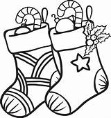 Coloring Christmas Stockings Printable Kids sketch template