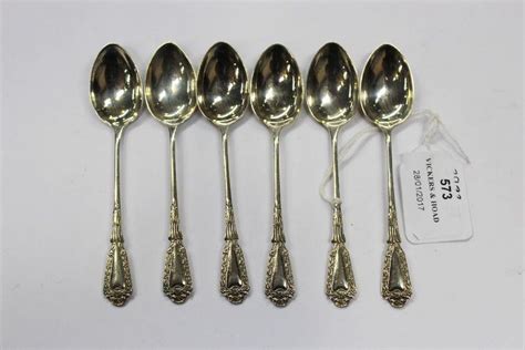 antique sterling silver tea spoons marked 1909 birmingham