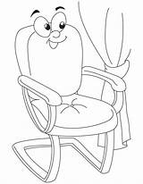 Chair Coloring Pages Cartoon Thinking Template sketch template