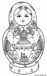 Coloring Dolls Russian Pages Printable матрешка Yandex Ua источник яндекс Adult sketch template