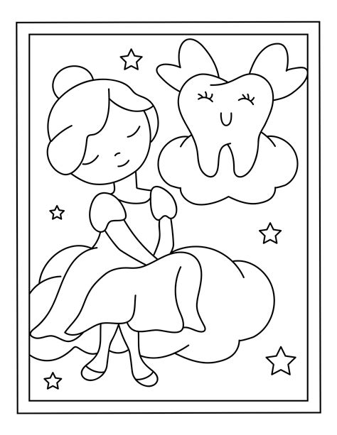 printable tooth fairy coloring pages etsy