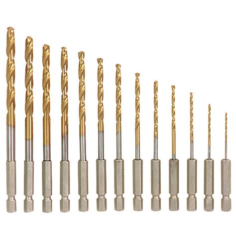 13 Piece Titanium Nitride Coated Drill Bits