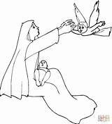 Coloring Angel Mary Visits Pages Gabriel Preschool Printable Drawing Coloringhome Popular sketch template