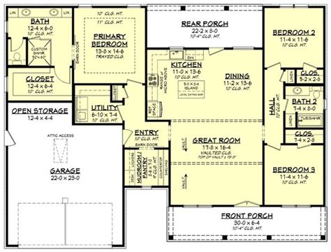 single story house plans  open floor plan home alqu
