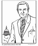 Coloring Johnson Lyndon Pages Presidents President Printable Patriotic 36th Printing Help Go Print Printables Usa States United sketch template