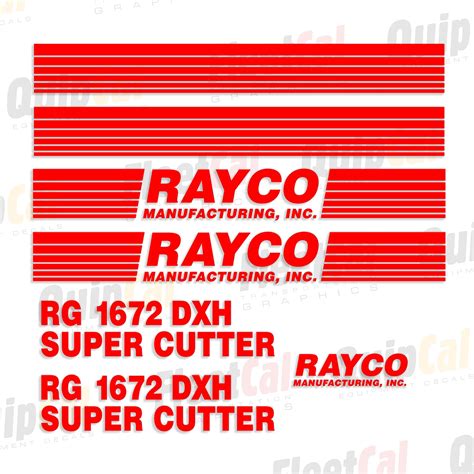 rayco rg dxh marking decal set truck  equipment decals