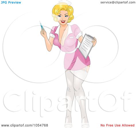 royalty free vector clip art illustration of a sexy female nurse pinup