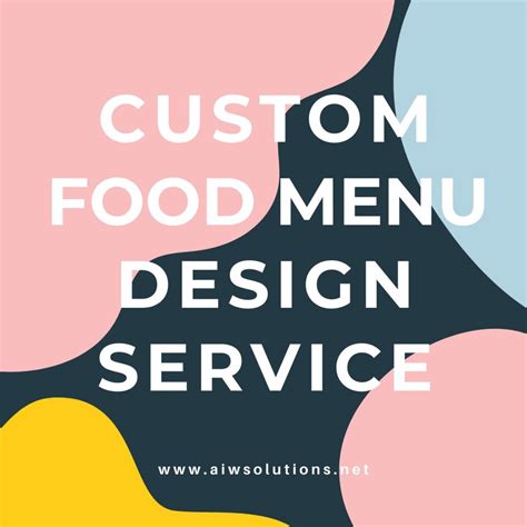 custom food menu design custom drink menu design