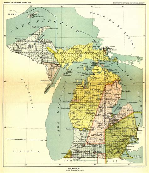 indian land cessions     michigan  map  united states digital map library