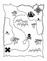 Map Treasure Printable Activity Kids Lilluna Clue First sketch template