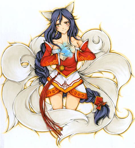 ahri league of legends for loeffel by momohamster on