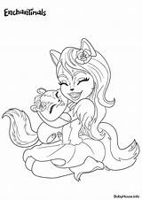 Enchantimals Coloring Fox Hugs Felicity Flick Choose Board sketch template