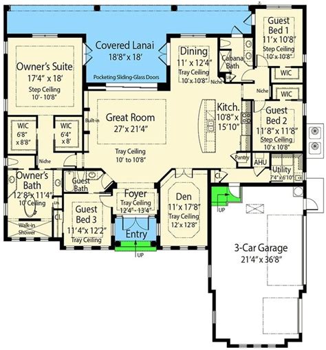 single story  bedroom mediterranean home  grand primary suite