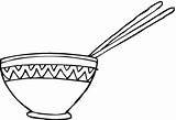 Coloring Bowl Rice Chopsticks Clipart Cereal Cliparts Pages Clipartbest Super Getdrawings Library Getcolorings sketch template