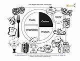 Kids Coloring Foods Grains Plate Healthy Food Nutrition Sheet Groups Printable Grain Education Pages Protein Fruit Group Vegetable Children Myplate sketch template