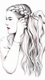 Dibujos Trenza Drawing Para Peinados Peinado Dibujar Draw Trenzas Dibujo Con Hair Channel Coloring Learn Visit Girls Estilista Seleccionar Tablero sketch template
