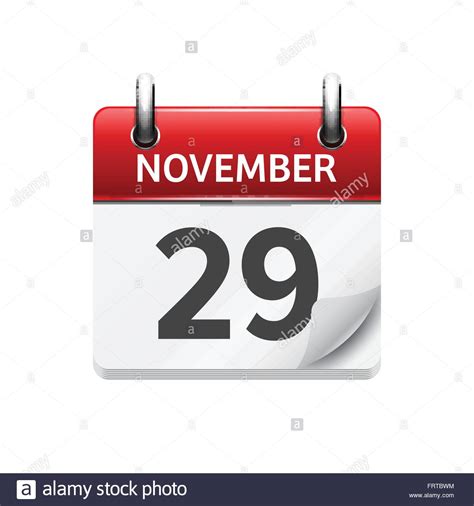 november 29 vector flat daily calendar icon date and