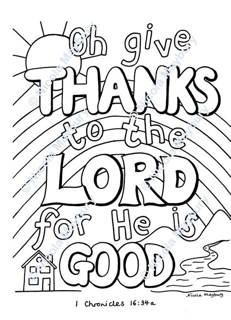 christian colouring sheet  give    lord   etsy israel