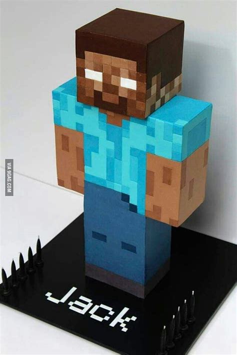 fantastic  standing minecraft character cake awesome minecraft