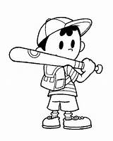 Ness Earthbound Lineart Flintofmother3 sketch template