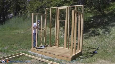 build  lean  shed part  wall framing youtube