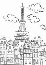 Paris Eiffel Eiffeltoren Drawing Buildings sketch template