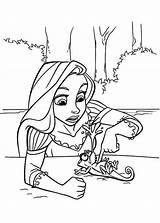 Coloring Rapunzel Tangled Pascal Pages Stomach Press Pascale Getcolorings Print Getdrawings Drawing Coloringhome sketch template