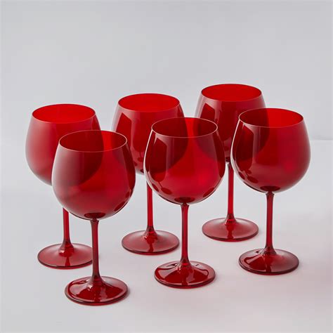 Colored Red Bohemian Wine Glasses Set Of 6 The Crystal Wonderland