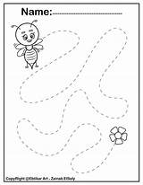 Tracing Beginning Bee Trace Kidzone Skills sketch template