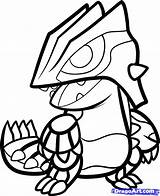 Pokemon Coloring Pages Groudon Kyogre Chibi Drawing Primal Draw Palkia Dragonite Color Colorear Sheets Printable Para Colouring Step Rayquaza Cute sketch template