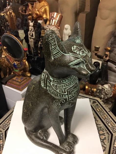 Unique Large Heavy Egyptian Cat Goddess Bast Statue Made In Etsy
