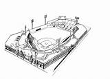Coloring Pages Field Baseball Sox Red Wrigley Stadium Boston Fenway Print Park Vector Template Sketch Adult Kids Popular Coloringhome Getdrawings sketch template