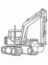 Excavator Realistic Coloring Digger sketch template