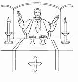 Catholic Coloring Pages Priest Mass Kids There Books sketch template