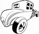 Rod Car Hot Clipart Drawing Coloring Clip Cars Line Drawings Pages Street Classic Old Fink Cliparts Cartoon Motor Vintage Chevy sketch template