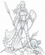 Female Warrior Paladin Coloring Pages Drawing Line Fantasy Deviantart Warriors Staino Adult Woman Cool Book Drawings Bing Lineart Colouring Google sketch template