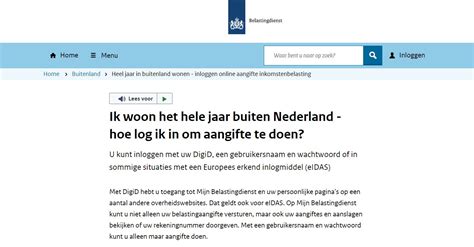 inloggen zonder digid nederlandse belasting  inloggen