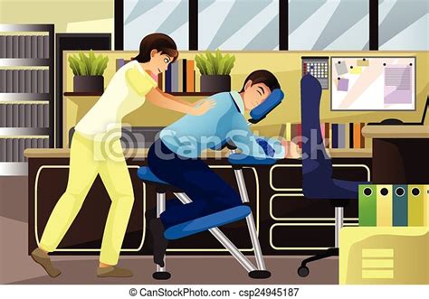 massage therapist working on a client royalty free vector clip art