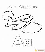 Airplane Coloring Sheet Sky Things Book Kids sketch template