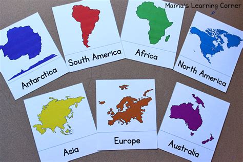learn  continents  printable mamas learning corner