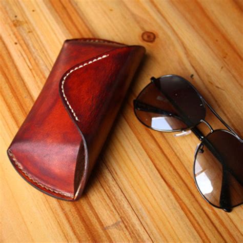 handmade mens cool leather glasses case glasses box glasses holder eye