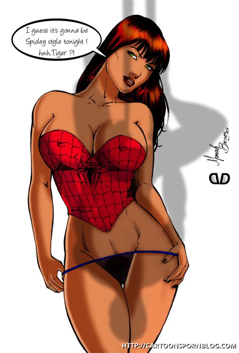 pretty mary jane watson in sexy lingerie look hot