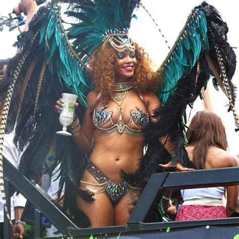 nearly naked rihanna takes over kadooment day parade with best costume yet entertainment tonight