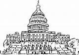 Capitol Building Clker Clipart Clip Large Inkpen Style Dc sketch template