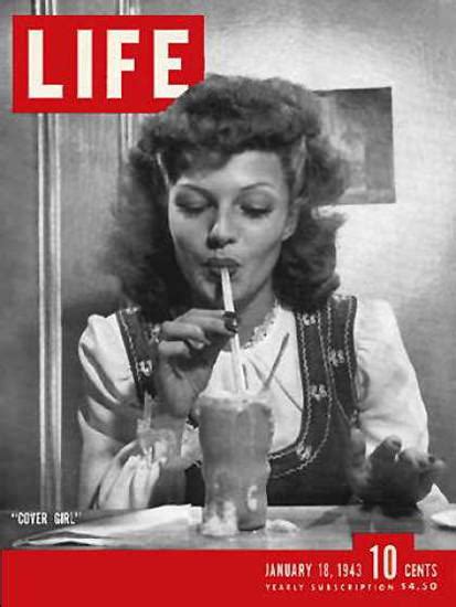 life magazine copyright 1943 rita hayworth cover girl mad men art