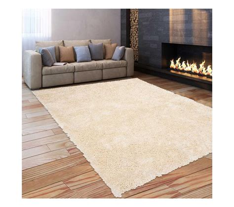tapis moderne rectangulaire shaggy luxe  beige tapis salon  chambre